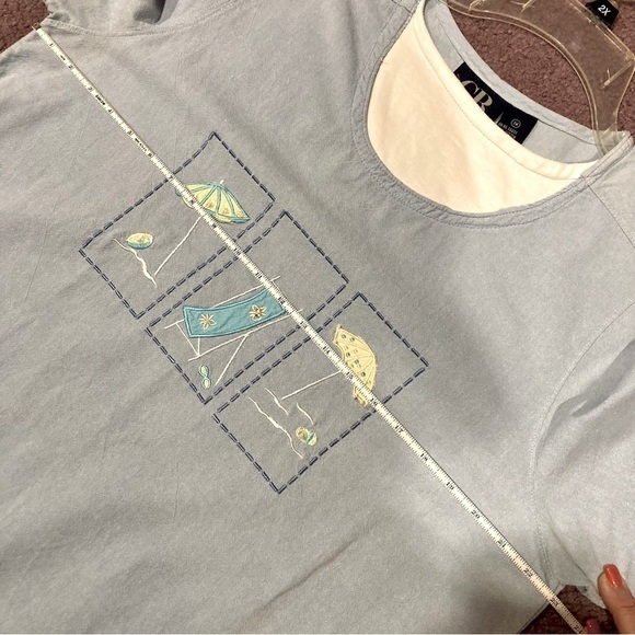 C.B. Casual Vacation Beach Embroidered Shift Dress, Size 1X, 100% Cotton Coastal - Picture 10 of 10